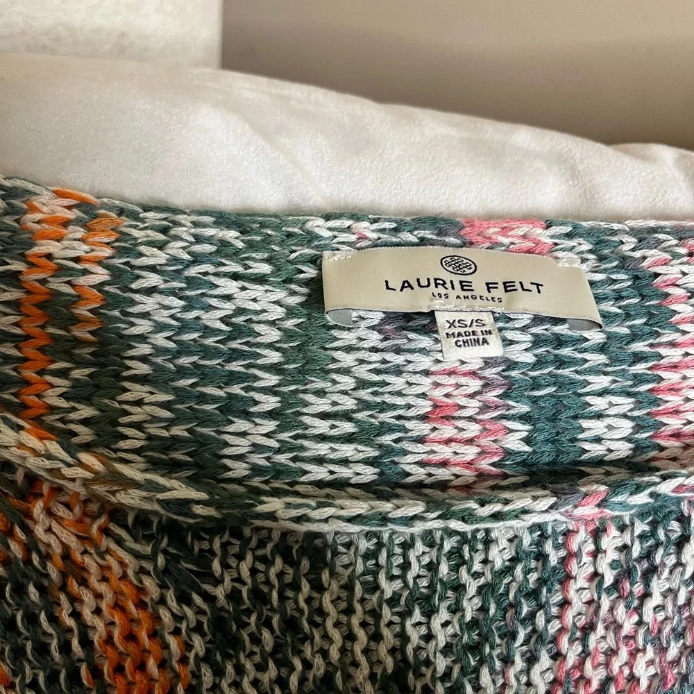 Laurie Felt Women's Baja Fringe Hem Multicolor Size Xs Sweater